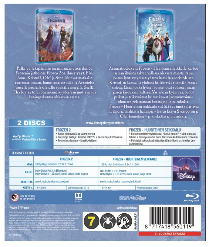 Frozen & Frozen 2 Blu Ray Blu Ray Future Movie Shop